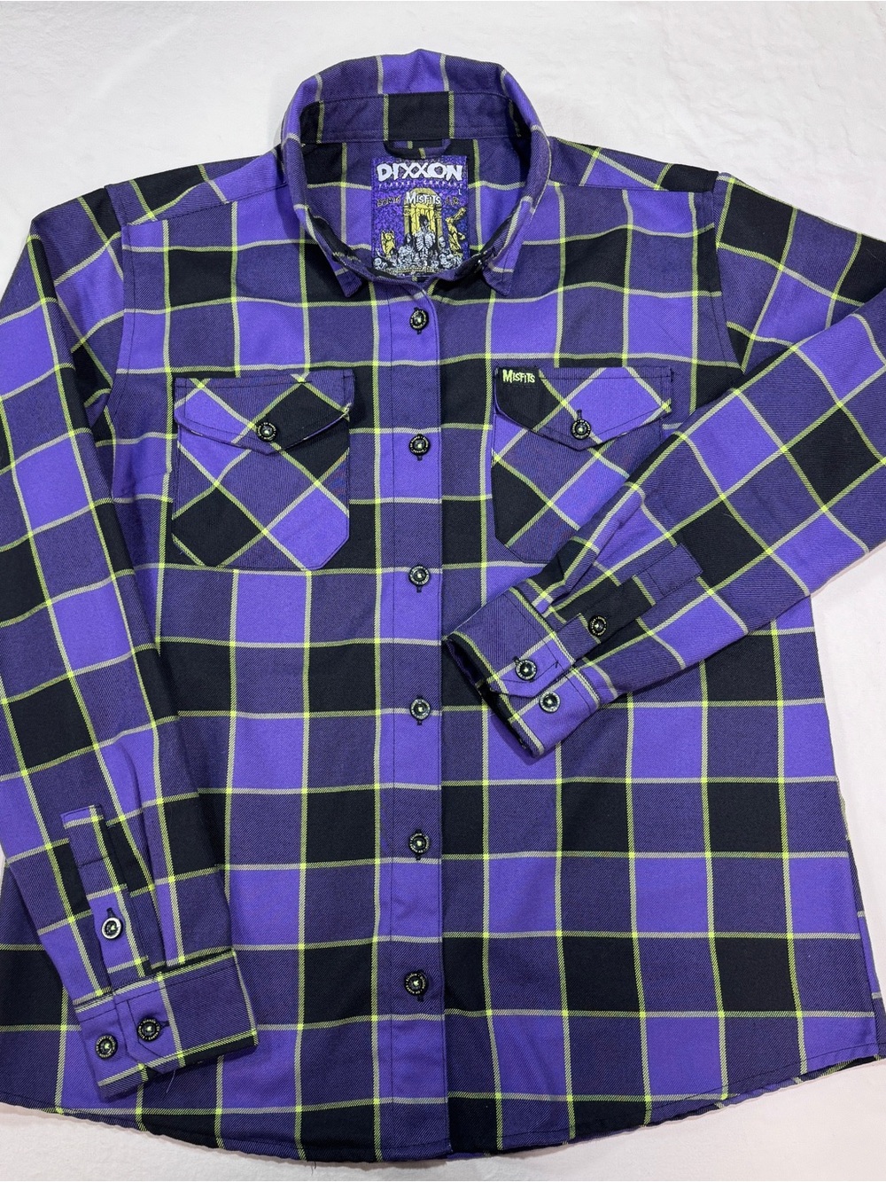Dixxon Women’s Large Long Sleeve Flannel Misfits Earth AD Limited Edition